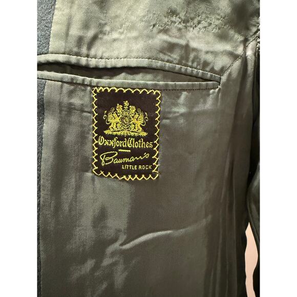 Oxxford Clothes Bauman's Emerald Green Cashmere Suit Jacket Size 42 R JL - Picture 6 of 16